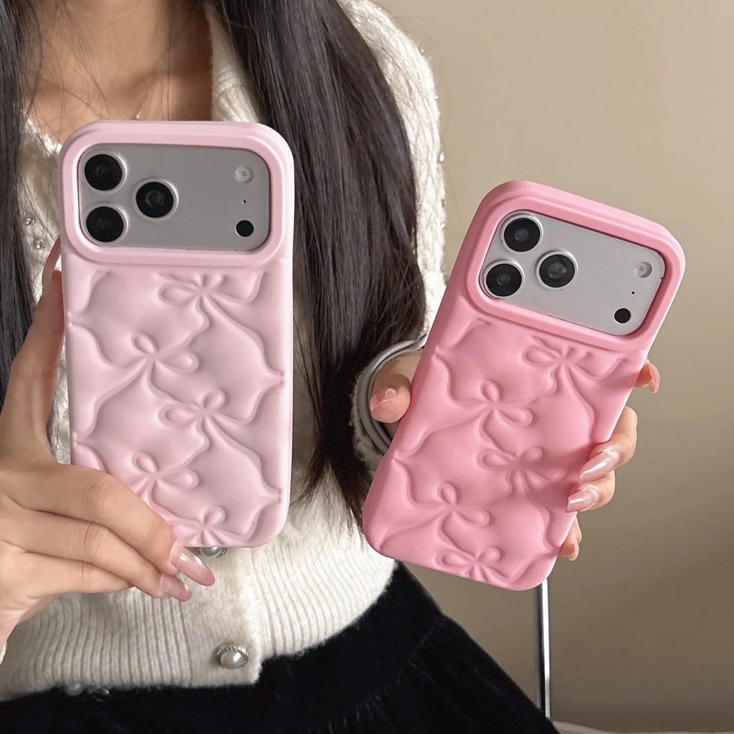 Cute 3D Bow Silicone Phone Cases for iPhone 13 14 15 16 17 Pro Pro Max Plus Soft Shockproof Protective Cover Cute Stylish Design