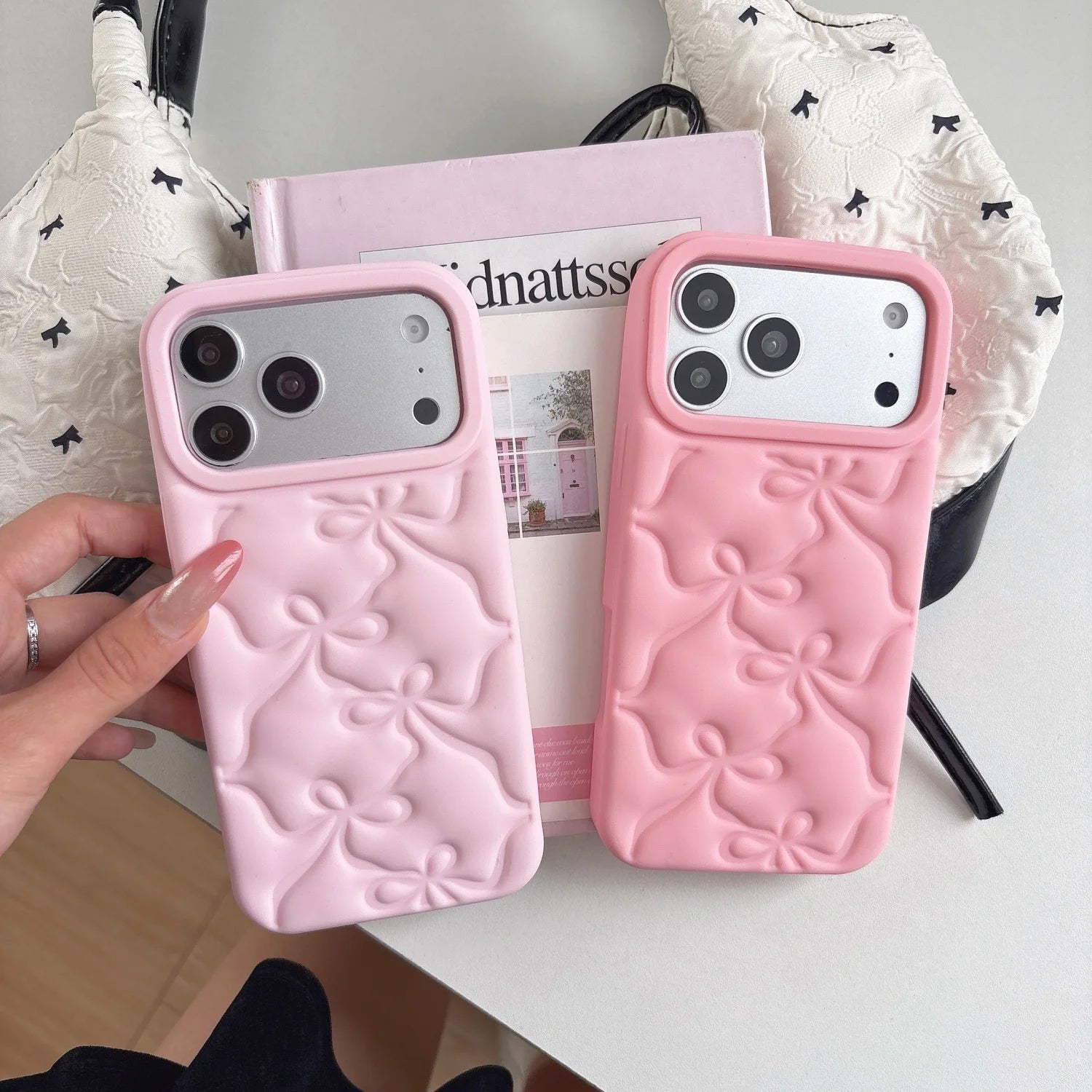 Cute 3D Bow Silicone Phone Cases for iPhone 13 14 15 16 17 Pro Pro Max Plus Soft Shockproof Protective Cover Cute Stylish Design