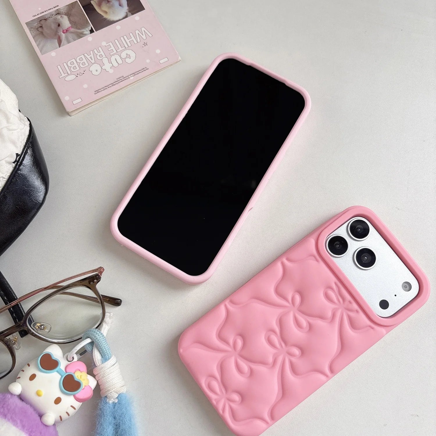 Cute 3D Bow Silicone Phone Cases for iPhone 13 14 15 16 17 Pro Pro Max Plus Soft Shockproof Protective Cover Cute Stylish Design