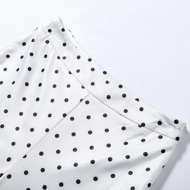 Fashion Women's Polka Dot Hang Halter Top Pants Sets Slim Fishbone Vest Capri Pants Set Two Piece 2026 Spring Lady Matching Suit