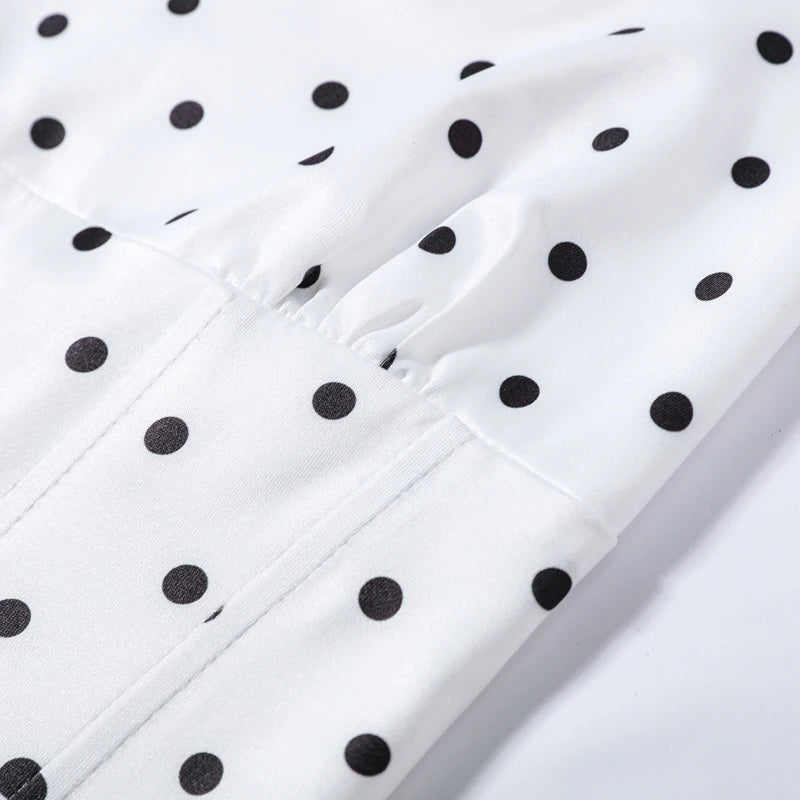 Fashion Women's Polka Dot Hang Halter Top Pants Sets Slim Fishbone Vest Capri Pants Set Two Piece 2026 Spring Lady Matching Suit
